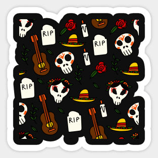 halloween skeleton day of the dead doodle skull Sticker